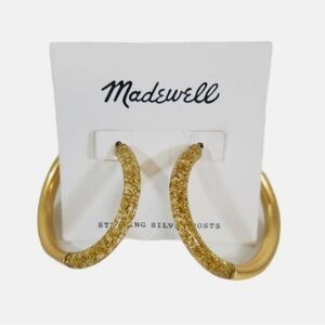 Madewell Gold Textured Hoop Earrings